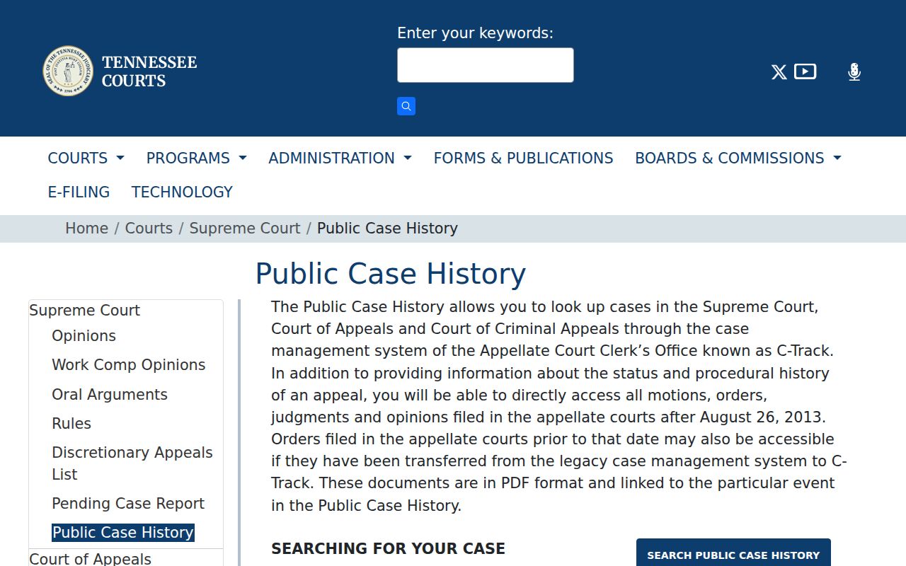 Smyrna public records access through Tennessee appellate case history